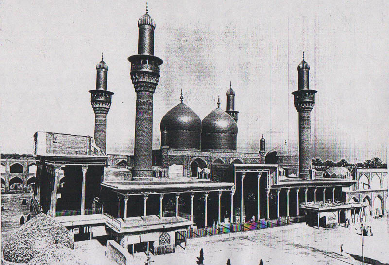 نمایی از گنبد و گلدسته قدیمی حرمین جوادین (ع) در کاظمین مقدس